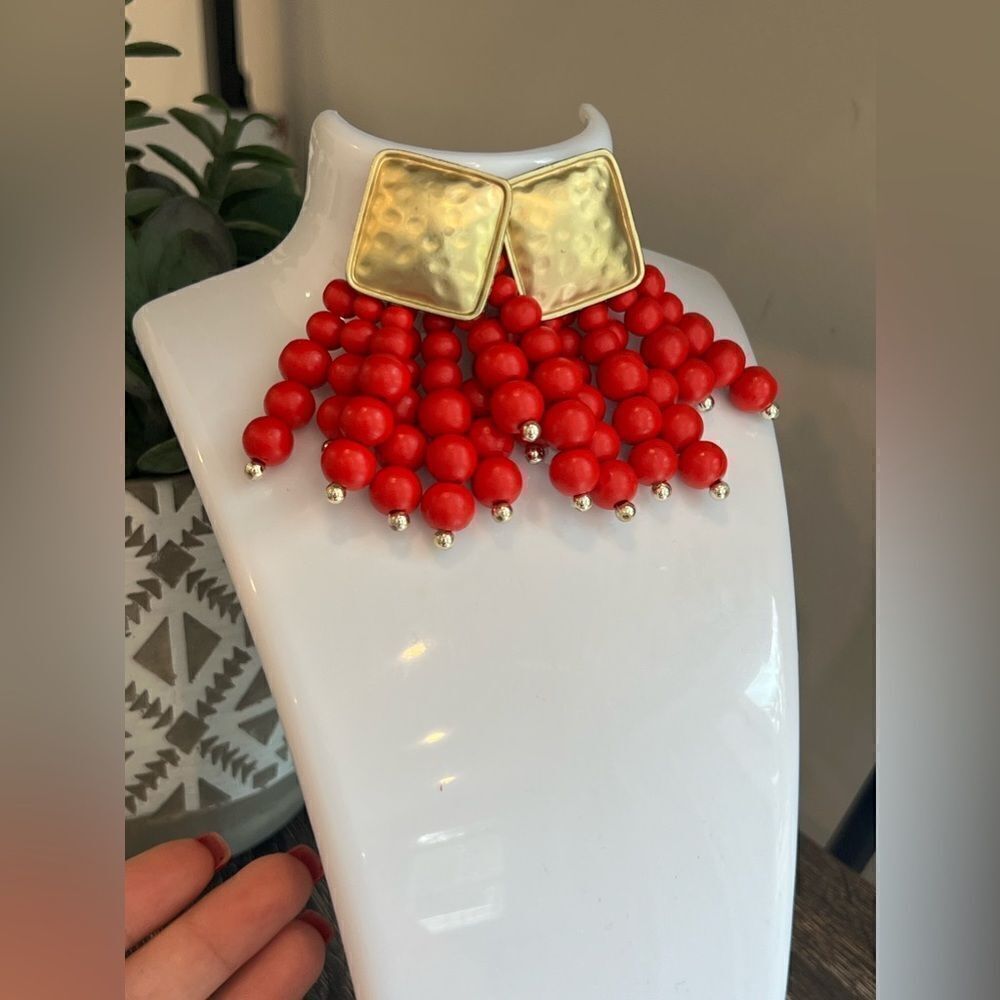 Red Passion Beaded Earrings! - Picture 4 of 6
